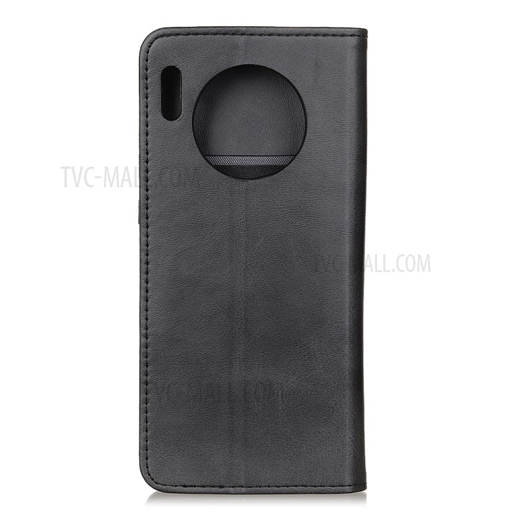 Auto-absorbed Split Leather Wallet Phone Cover for Huawei Y9a Stand Shell - Black-7