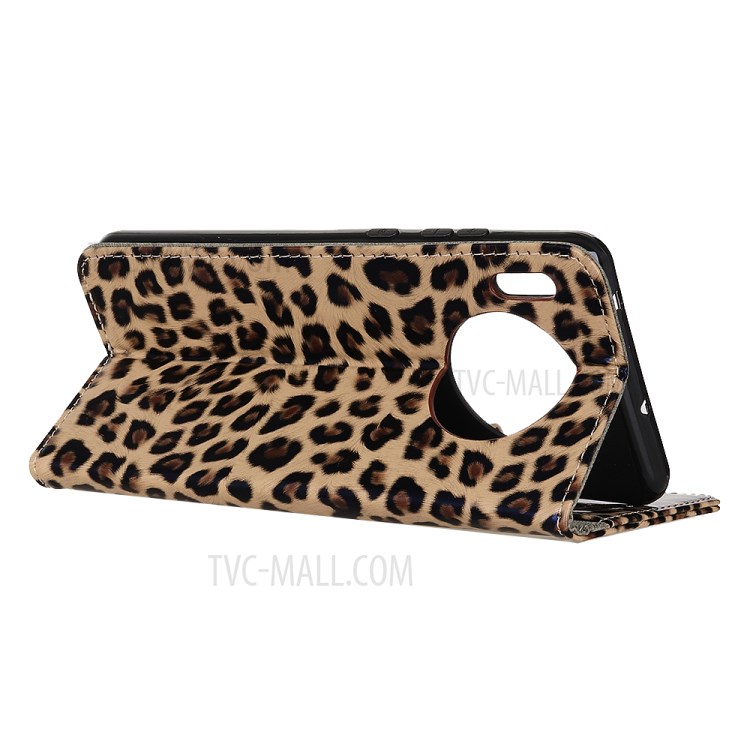 Leopard Skin Leather Wallet Phone Stand Case for Huawei Y9a-3