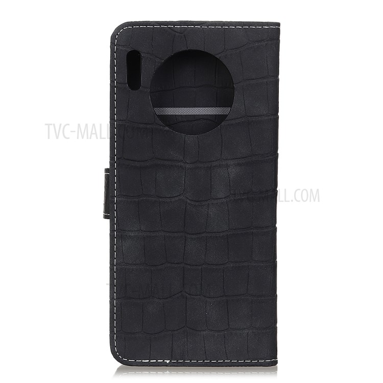 Soft TPU Inner Shell + Textura De Crocodilo PU Couro Capa Carteira Para Huawei Y9A - Preto-2