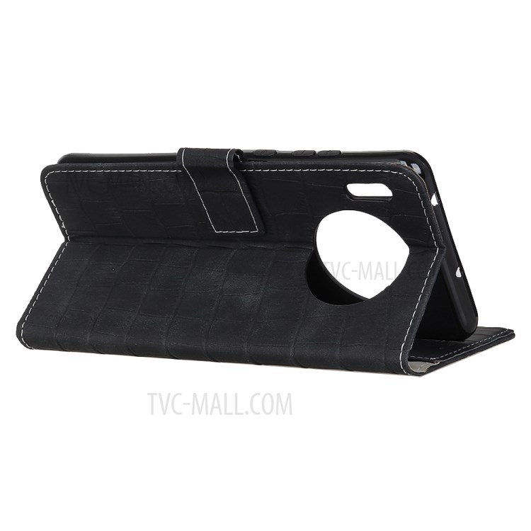 Soft TPU Inner Shell + Textura De Crocodilo PU Couro Capa Carteira Para Huawei Y9A - Preto-3