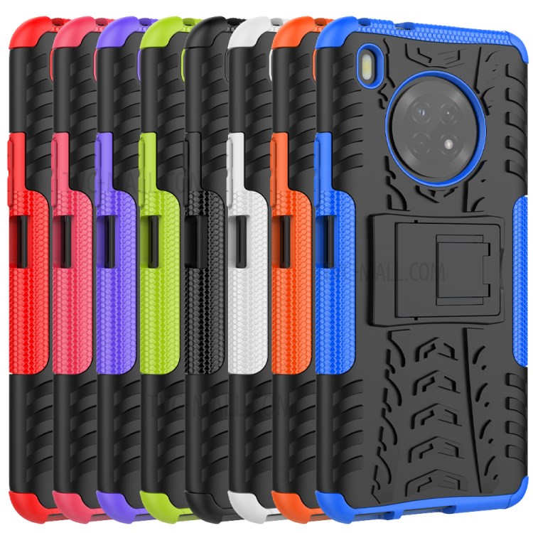 Cool Tyre PC + TPU Hybrid Shell Case for Huawei Y9a - Black-10