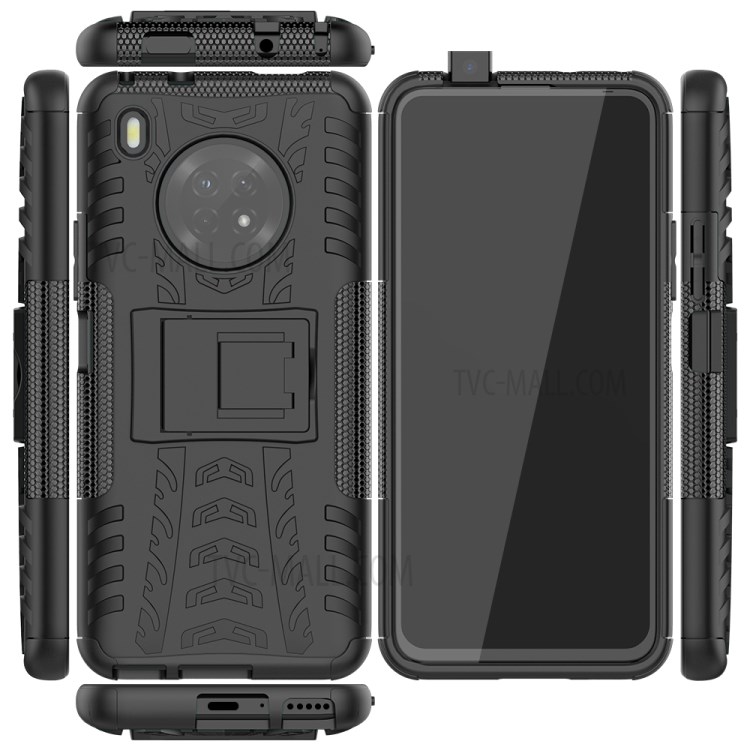 Cool Tyre PC + TPU Hybrid Shell Case for Huawei Y9a - Black-2