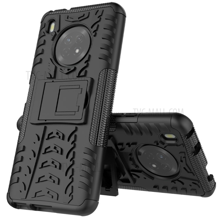 Cool Tyre PC + TPU Hybrid Shell Case for Huawei Y9a - Black-9