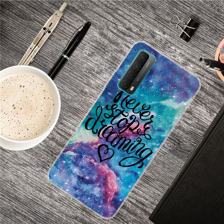 Pattern Printing Flexible TPU Back Protection Case for Huawei P smart 2021 / Huawei Y7a - Never Stop Dreaming-4
