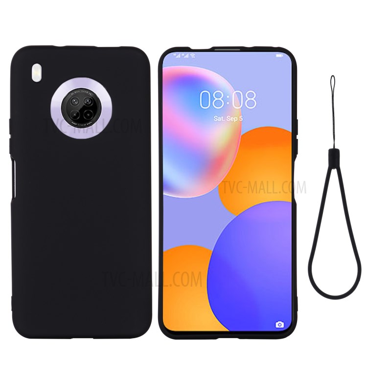 Shop Plain Liquid Silicone Phone Protective Case for Huawei Y9a Black