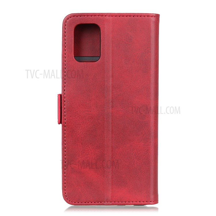 Side Absorption Wallet Stand Protective Leather Case Shell for Huawei nova 8 SE - Red-3