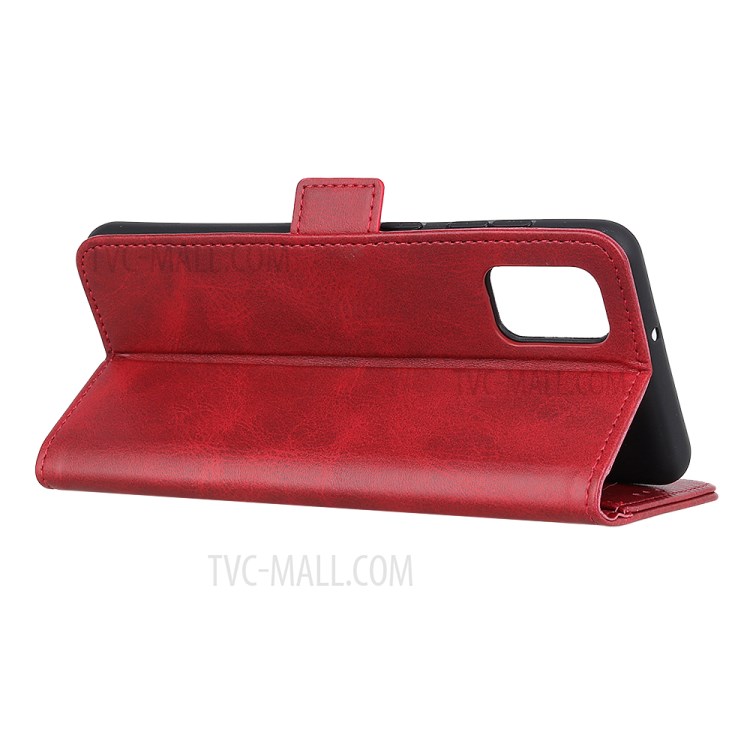 Side Absorption Wallet Stand Protective Leather Case Shell for Huawei nova 8 SE - Red-4