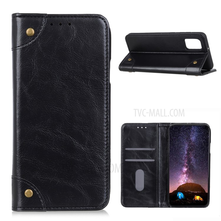Wallet Stand Auto-Absorbed Phone Protective Leather Case for Huawei nova 8 SE - Black-1