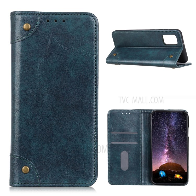 Wallet Stand Auto-Absorbed Phone Protective Leather Case for Huawei nova 8 SE - Blue-1