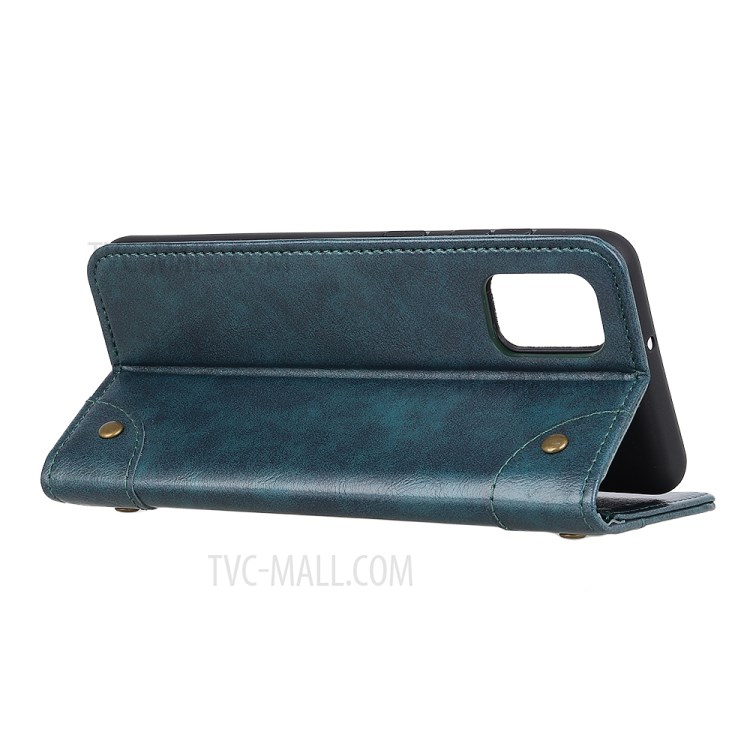Wallet Stand Auto-Absorbed Phone Protective Leather Case for Huawei nova 8 SE - Blue-4