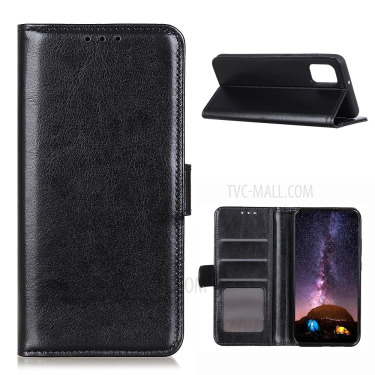 Magnet Crazy Horse Texture Folio Flip Leather Wallet Phone Cover for Huawei nova 8 SE - Black-1