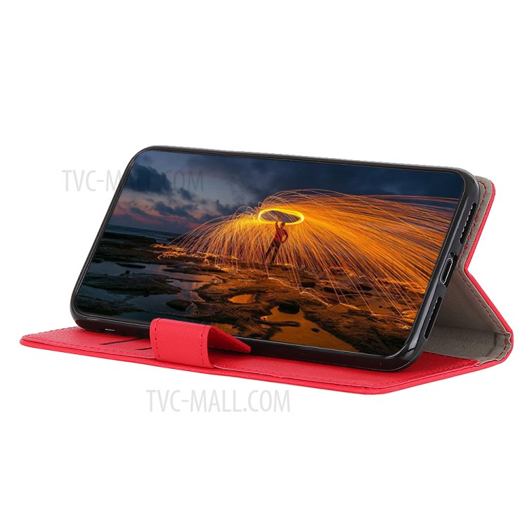 Magnetic Wallet Stand Flip Folio Leather Phone Cover Shell for Huawei nova 8 SE - Red-8