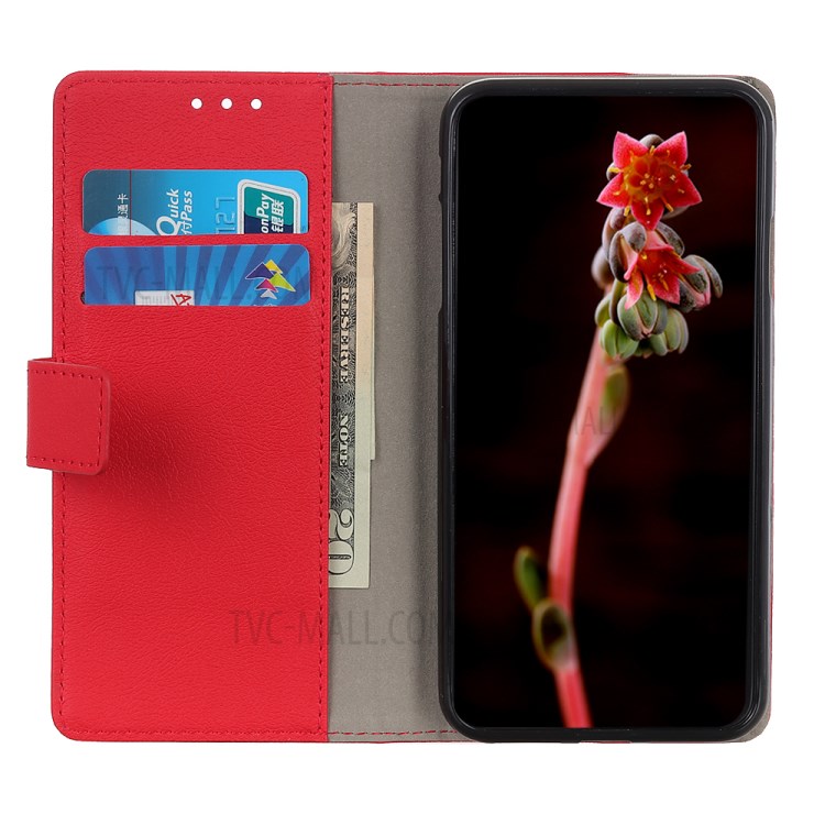 Magnetic Wallet Stand Flip Folio Leather Phone Cover Shell for Huawei nova 8 SE - Red-9