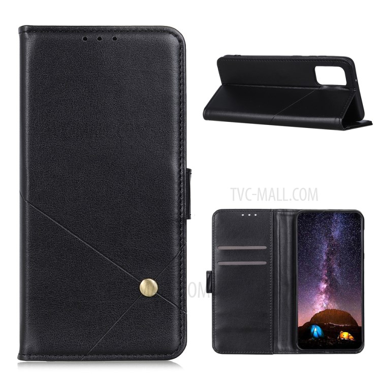PU Leather Cover for Huawei P smart 2021/Y7a Wallet Stand Protective Shell - Black-1