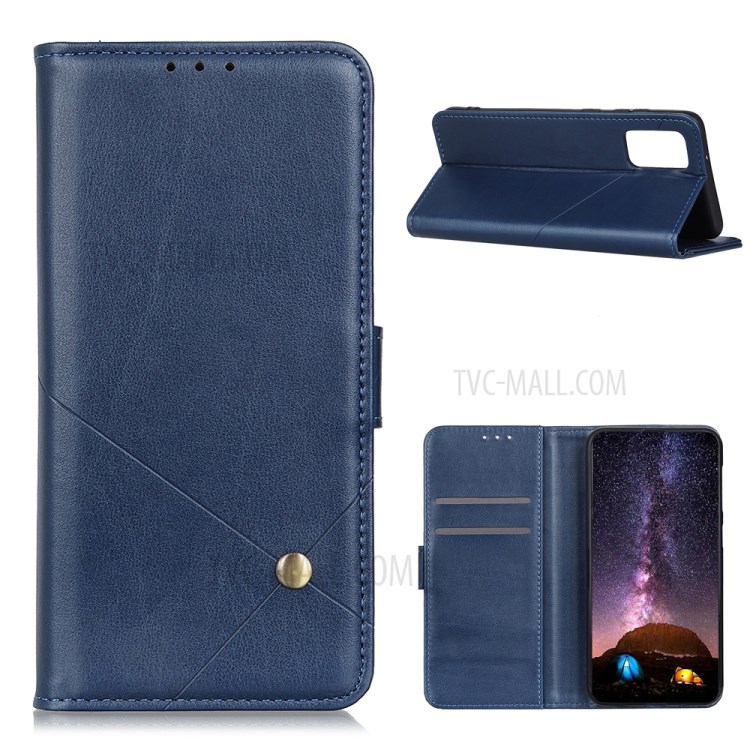PU Leather Cover for Huawei P smart 2021/Y7a Wallet Stand Protective Shell - Blue-1