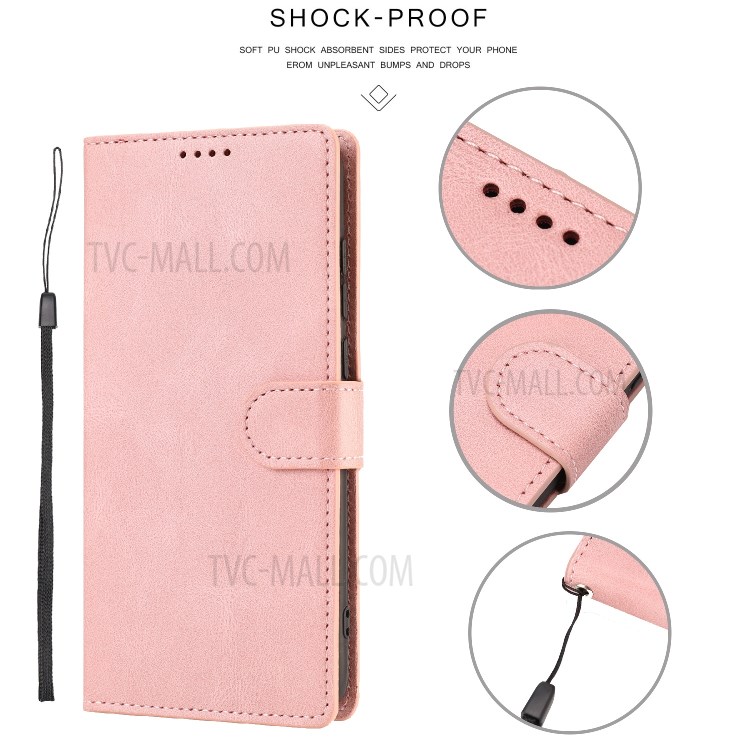 Classic Style PU Leather Phone Case with Wallet for Huawei Mate 40 - Pink-15
