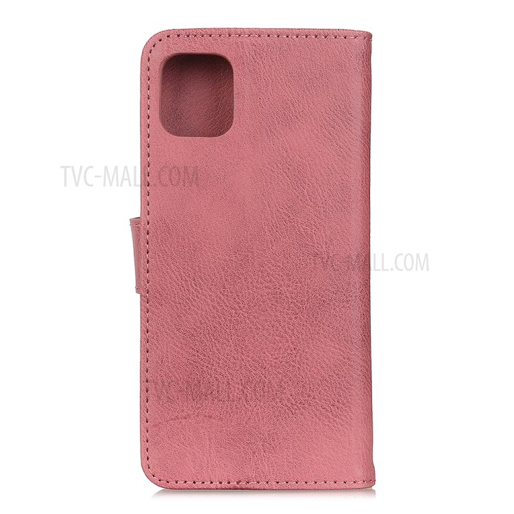 KHAZNEH Retro Style Leather Protector Case for Huawei nova 8 SE Wallet Stand Cover - Pink-2