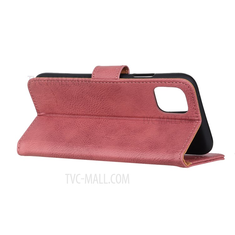 KHAZNEH Retro Style Leather Protector Case for Huawei nova 8 SE Wallet Stand Cover - Pink-3