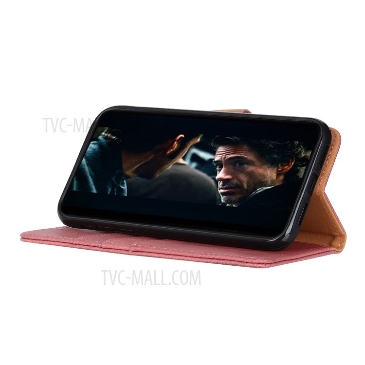 KHAZNEH Retro Style Leather Protector Case for Huawei nova 8 SE Wallet Stand Cover - Pink-6