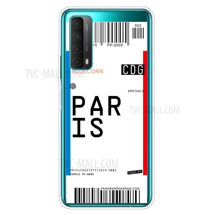 Creative Boarding Check TPU Protector Cover for Huawei P smart 2021/Y7a - PARIS-1
