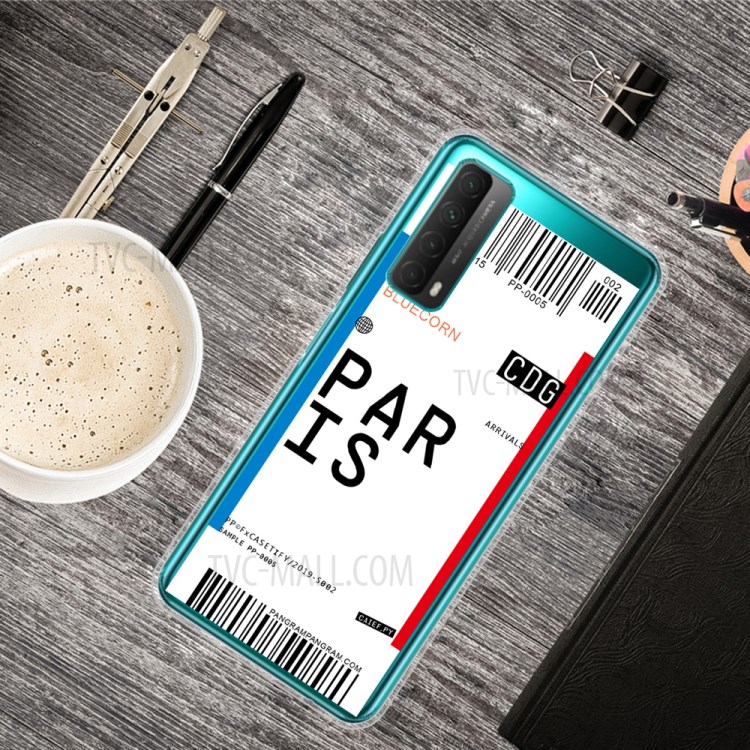 Creative Boarding Check TPU Protector Cover for Huawei P smart 2021/Y7a - PARIS-2