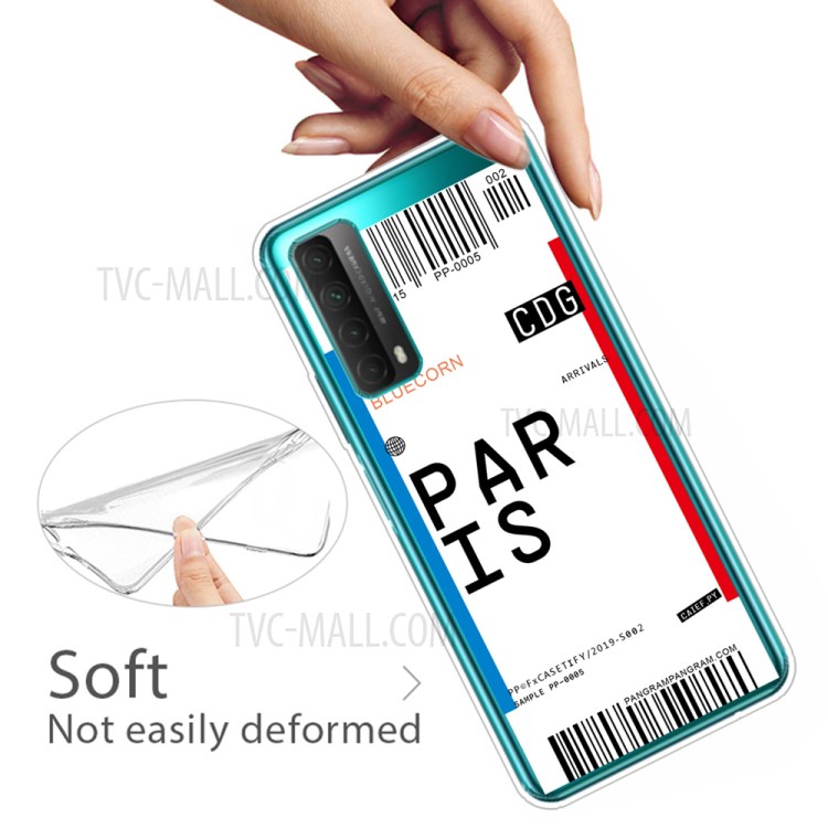 Creative Boarding Check TPU Protector Cover for Huawei P smart 2021/Y7a - PARIS-3