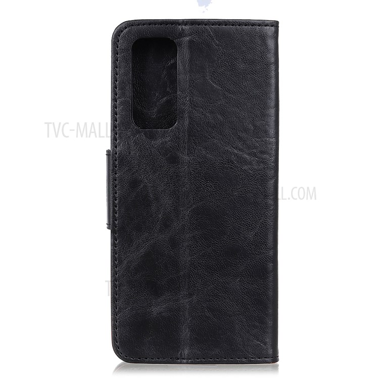 Crazy Horse Texture Shell for Huawei P smart 2021/Y7a Wallet Leather Stand Case - Black-3