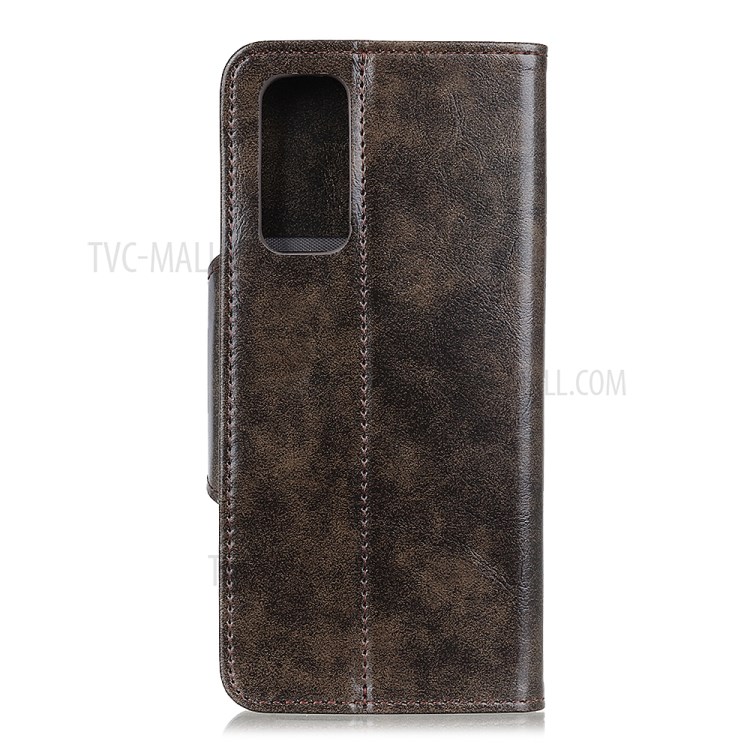 Flip Leather Phone Case for Huawei P smart 2021/Y7a - Coffee-2