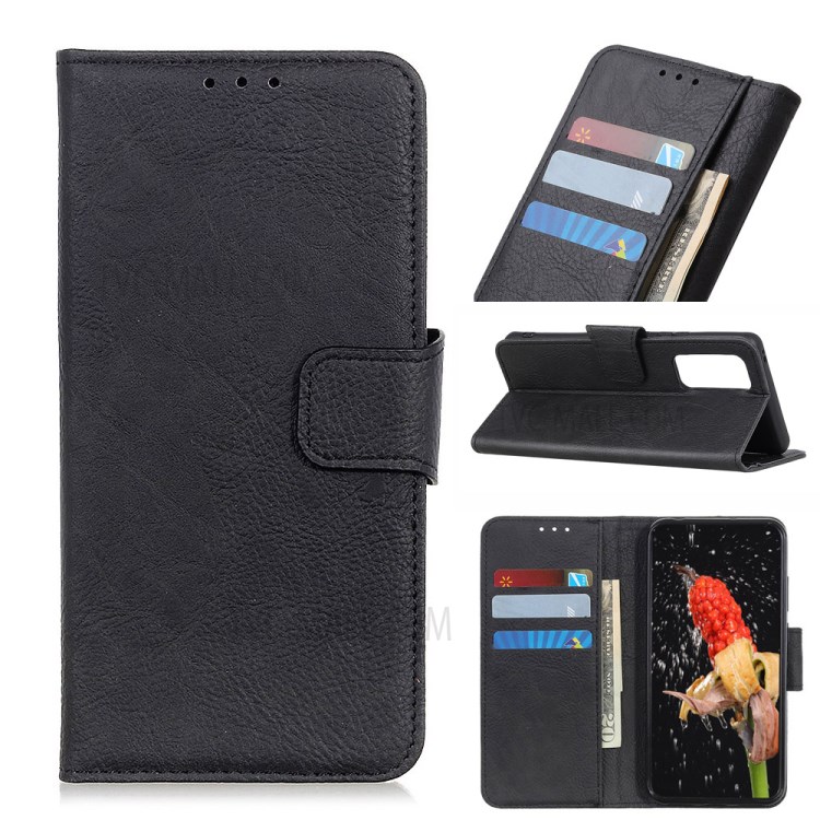 Litchi Texture Wallet Leather Mobile Phone Cover for Huawei P Smart 2021 / Y7a - Black-1