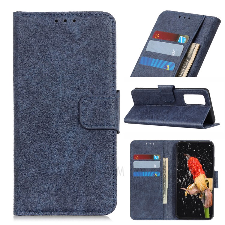 Litchi Texture Wallet Leather Mobile Phone Cover for Huawei P Smart 2021 / Y7a - Blue-1