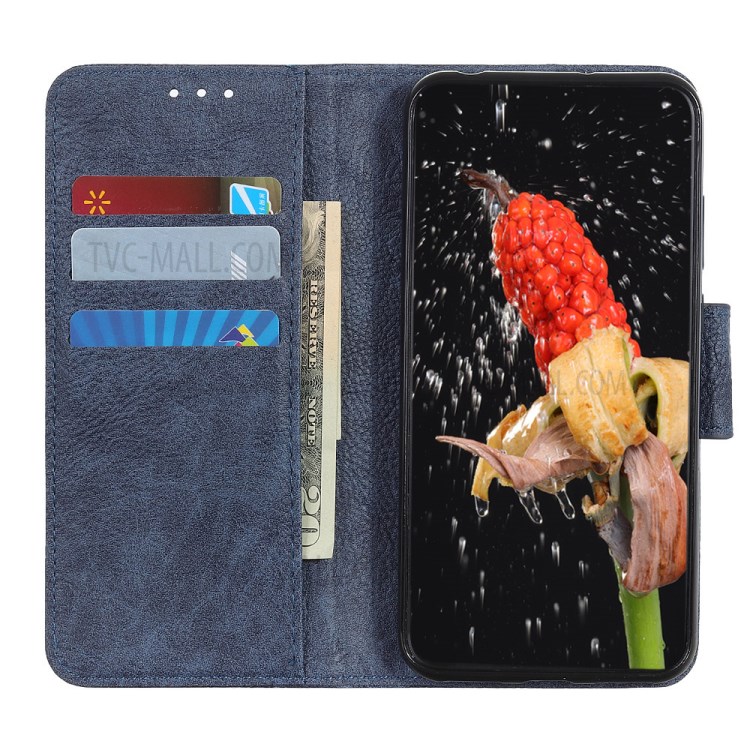 Litchi Texture Wallet Leather Mobile Phone Cover for Huawei P Smart 2021 / Y7a - Blue-9