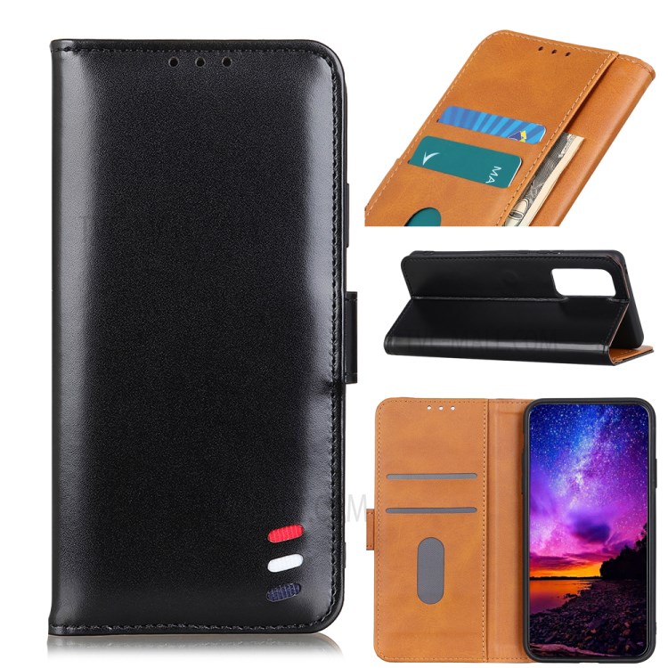 Protective Leather Wallet Magnetic Phone Cover for Huawei P Smart 2021 - Black-1