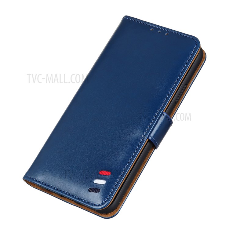 Protective Leather Wallet Magnetic Phone Cover for Huawei P Smart 2021 - Blue-6