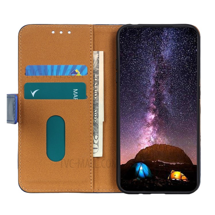 Protective Leather Wallet Magnetic Phone Cover for Huawei P Smart 2021 - Blue-7