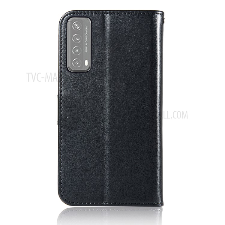 Imprinted Dream Catcher Owl Leather Wallet Case for Huawei P smart 2021/Y7a - Black-8