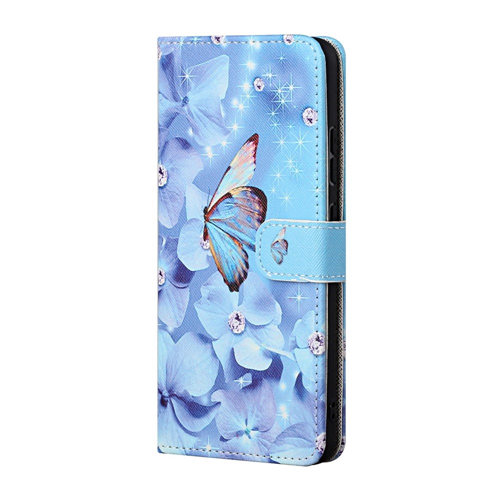Pattern Printing Cross Texture Leather Wallet Case for Huawei P smart 2021/Y7a - Butterfly and Flowers-3