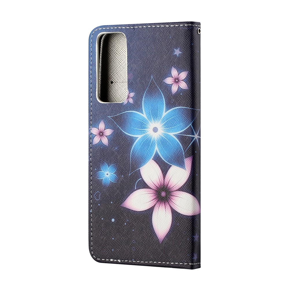 Muster Druckkreuzstextur Leder Brieftasche Für Huawei P Smart 2021/Y7a - Blume