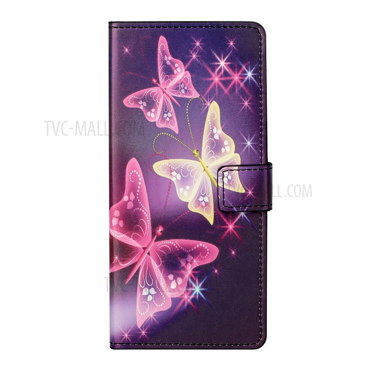 Pattern Printing Leather Wallet Stand Case for Huawei P smart 2021/Y7a - Vivid Butterfly-2