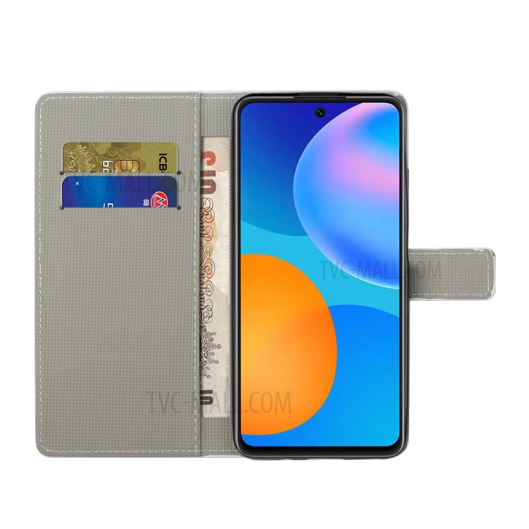 Pattern Printing Leather Wallet Stand Case for Huawei P smart 2021/Y7a - Vivid Butterfly-5