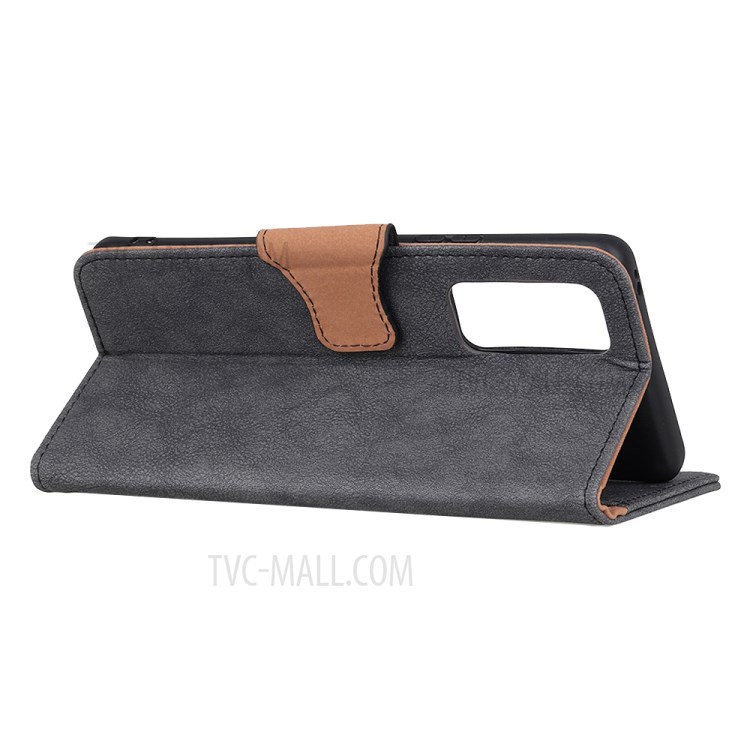 Vintage Leather Wallet Stand Case for Huawei P Smart 2021 - Grey-4