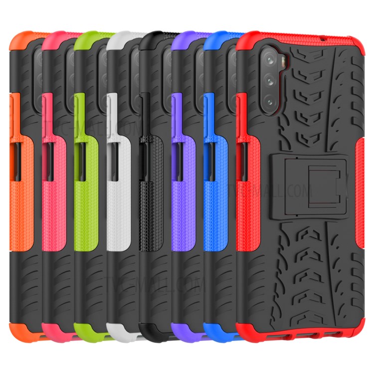 Tire Pattern Kickstand PC + TPU Combo Casing for Huawei Maimang 9 / Mate 40 Lite - Black-10