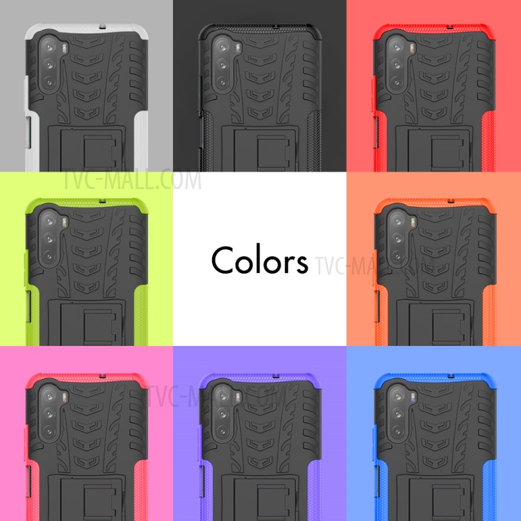Tire Pattern Kickstand PC + TPU Combo Casing for Huawei Maimang 9 / Mate 40 Lite - Black-11