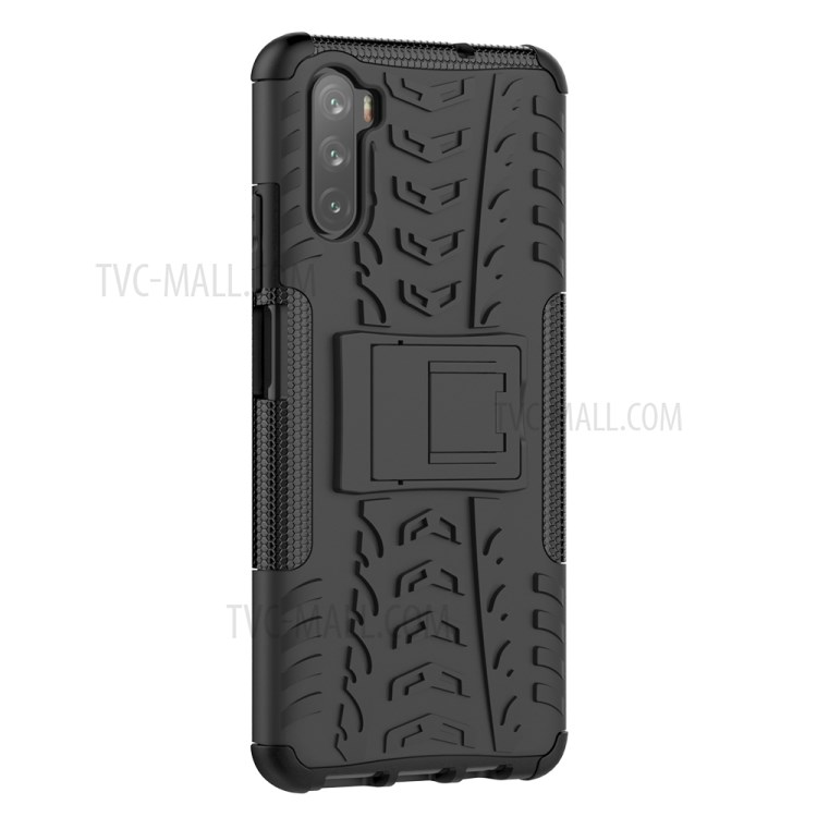 Tire Pattern Kickstand PC + TPU Combo Casing for Huawei Maimang 9 / Mate 40 Lite - Black-5