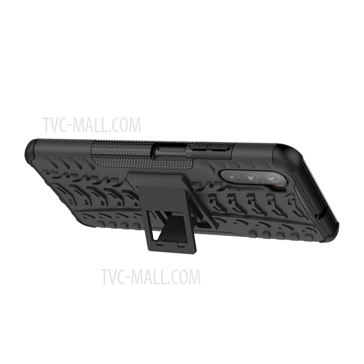 Tire Pattern Kickstand PC + TPU Combo Casing for Huawei Maimang 9 / Mate 40 Lite - Black-6