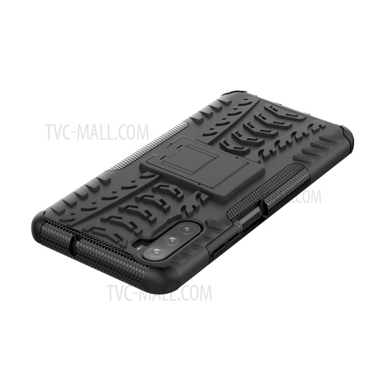 Tire Pattern Kickstand PC + TPU Combo Casing for Huawei Maimang 9 / Mate 40 Lite - Black-7