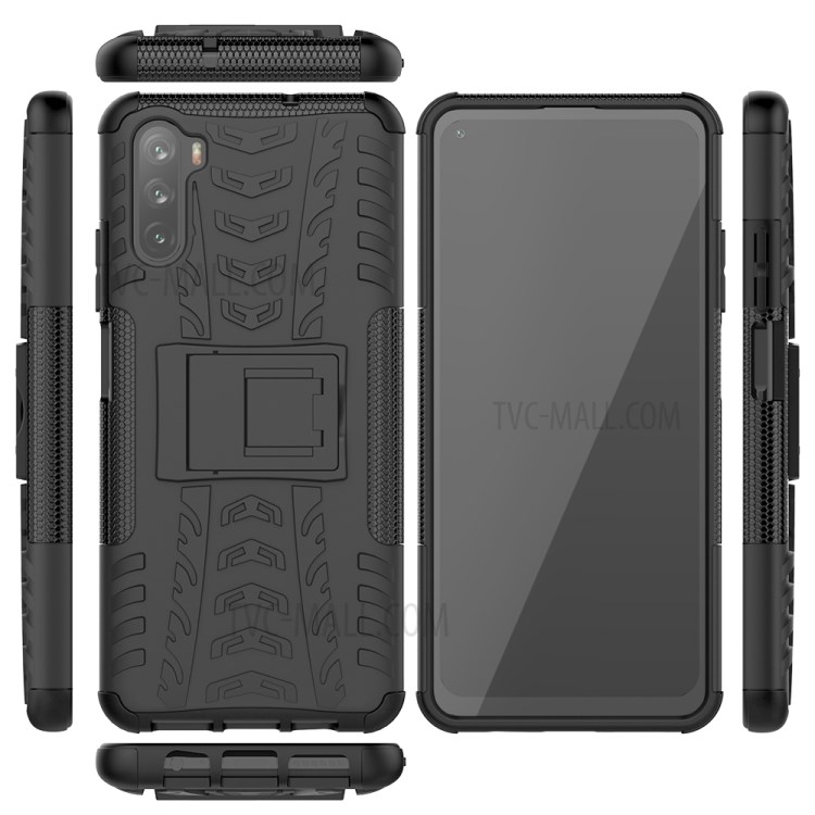 Tire Pattern Kickstand PC + TPU Combo Casing for Huawei Maimang 9 / Mate 40 Lite - Black-9