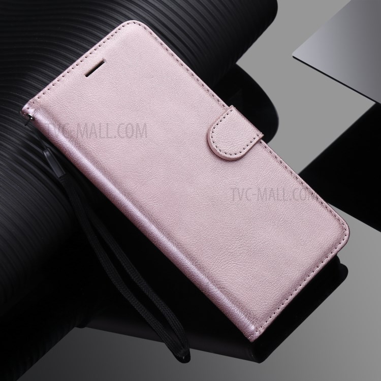 TPU + PU Leather Wallet Stand Case with Handy Strap for Huawei Mate 40 Pro - Rose Gold-11