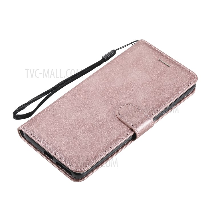 TPU + PU Leather Wallet Stand Case with Handy Strap for Huawei Mate 40 Pro - Rose Gold-7