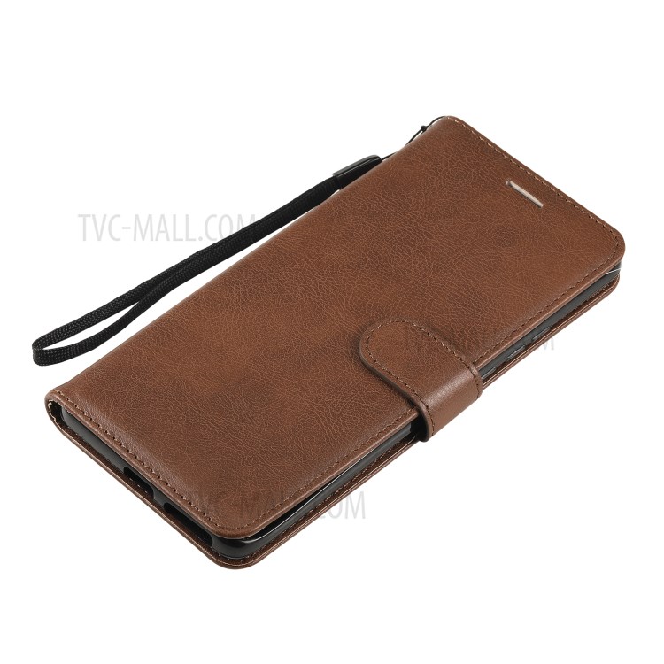 TPU + PU Leather Wallet Stand Case with Handy Strap for Huawei Mate 40 Pro - Brown-7