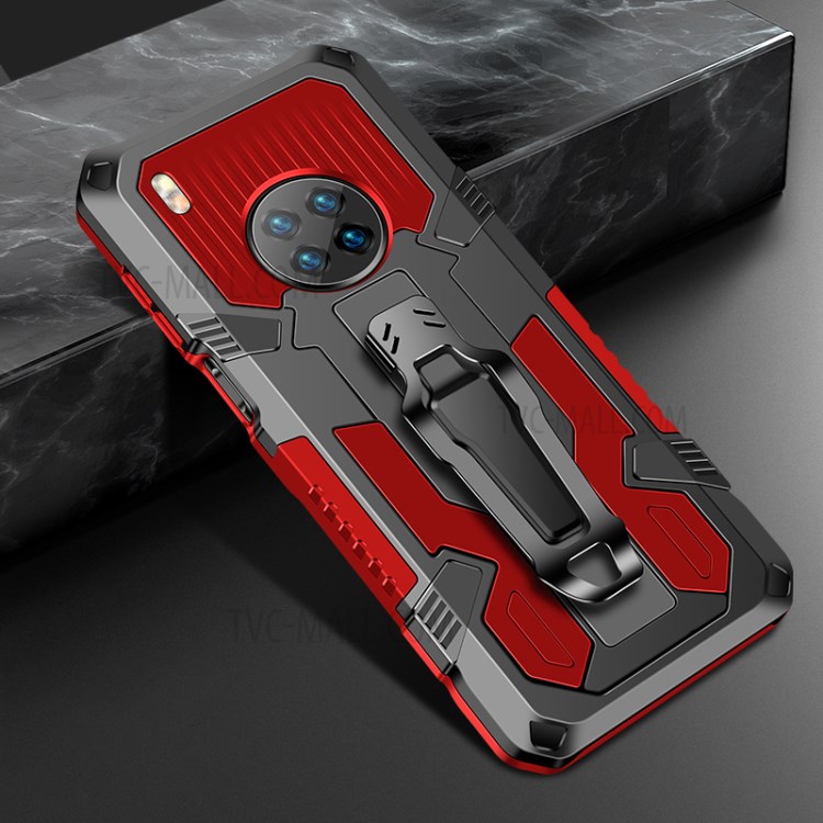 Plastic + TPU Hybrid Case with Kickstand for Huawei Y9a - Red-1